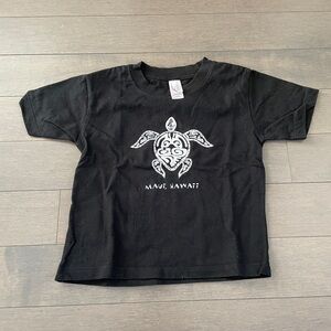 Black Kids T-Shirt from Maui, Hawaii with Turtle Graphic